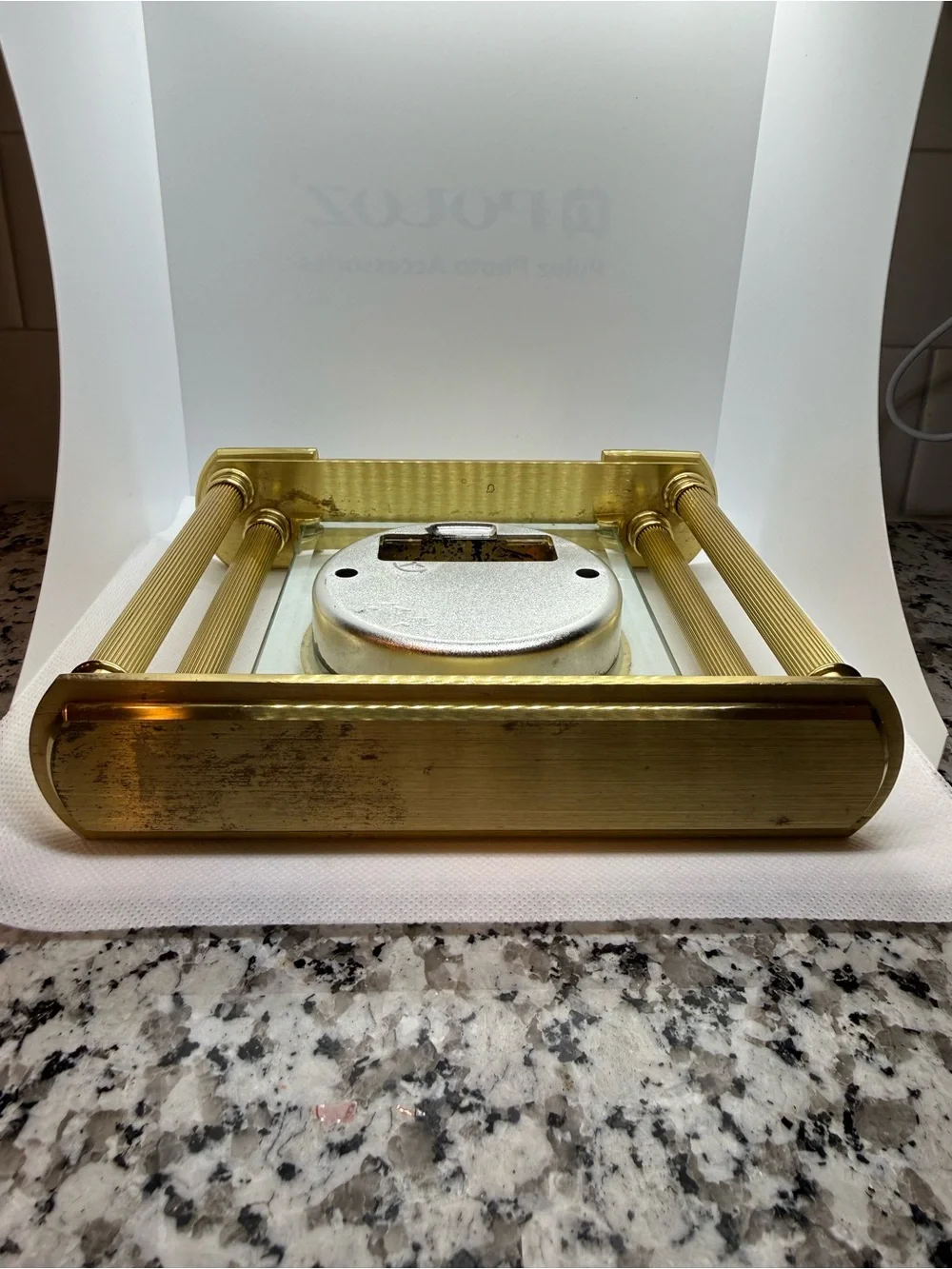 Howard Miller Gold Glass Mantel Clock - Classic Roman Dial